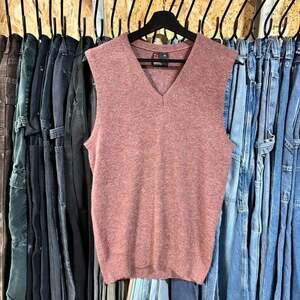 Vintage 70s Robert Bruce Multicolor Knit Sweater Vest, Size Medium — Made in USA